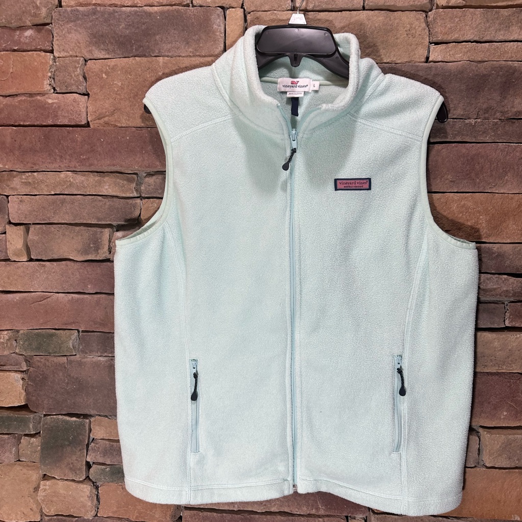 Vineyard Vines Fleece Vest - Mint Green Sz L